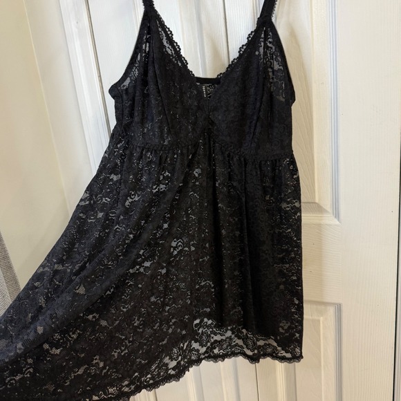 Torrid Curve Black‎ Lace Babydoll sleep Gown Plus Size 1 Adjustable Romantic - Picture 1 of 10